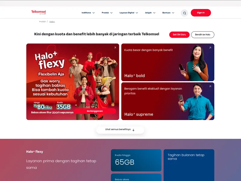 Telkomsel Halo+ Feature interface preview