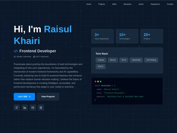 Portfolio Website interface preview
